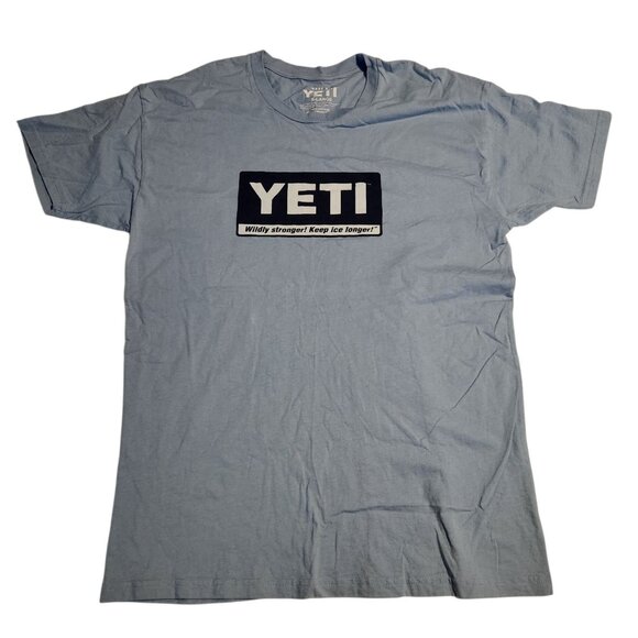 YETI T-Shirt Light Blue Short Sleeve Crew Neck Mens XL NEW Without Tags - Picture 1 of 7